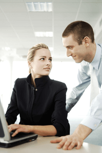 a woman asking for a man's help